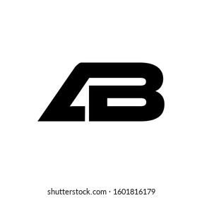Modern Initial logo 2 letters black vector AB