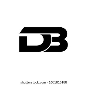 Modern Initial logo 2 letters black vector DB