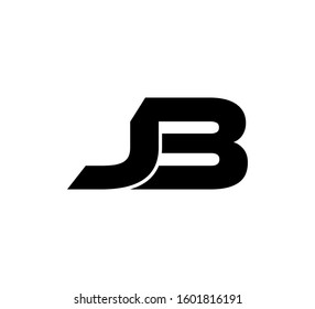 Modern Initial logo 2 letters black vector JB