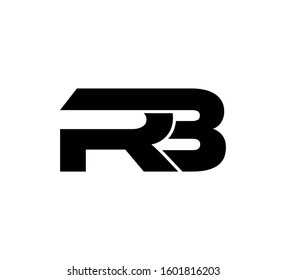 Modern Initial logo 2 letters black vector RB