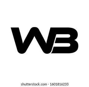 Modern Initial logo 2 letters black vector WB