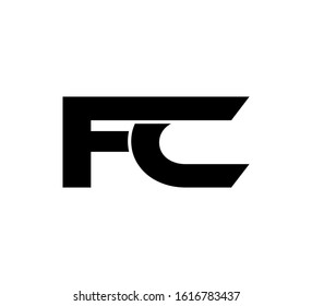 Modern Initial logo 2 letters black flat editable color vector FC