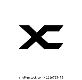 Modern Initial logo 2 letters black flat editable color vector XC