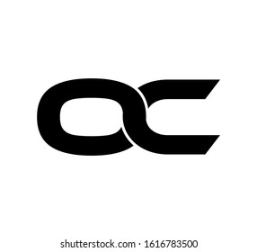 Modern Initial logo 2 letters black flat editable color vector OC