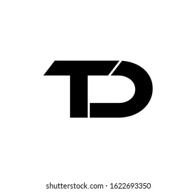 Modern Initial logo 2 letters black flat editable color vector TD