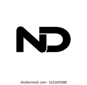 Modern Initial Logo 2 Letters Black Stock Vector (Royalty Free ...