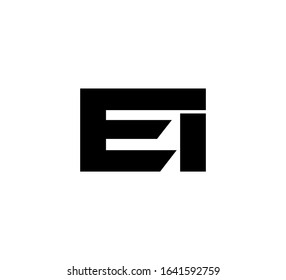 Modern Initial logo 2 letters black simple EI