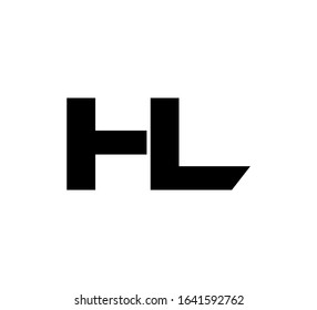 Modern Initial logo 2 letters black simple HL