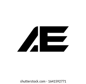 Modern Initial logo 2 letters black simple AE