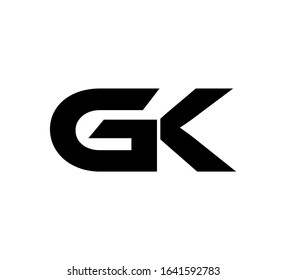 Modern Initial logo 2 letters black simple GK