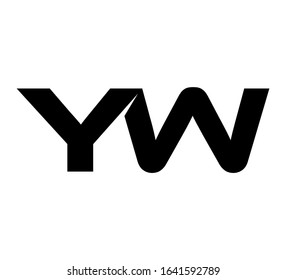 Modern Initial logo 2 letters black simple YW