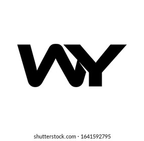 Modern Initial logo 2 letters black simple WY
