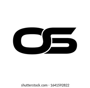 Modern Initial logo 2 letters black simple OS