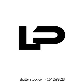 Modern Initial logo 2 letters black simple LP