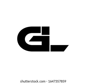 Modern Initial logo 2 letters black simple GL