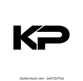 Modern Initial logo 2 letters black simple KP