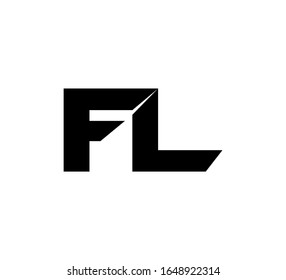Modern Initial logo 2 letters black simple FL