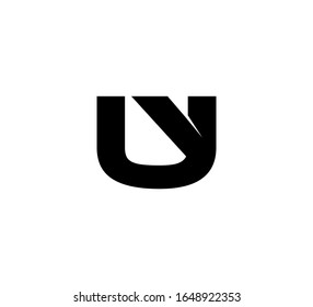 Modern Initial logo 2 letters black simple UY