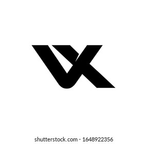 Modern Initial logo 2 letters black simple VX