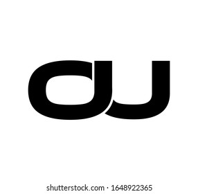 Modern Initial logo 2 letters black simple OU