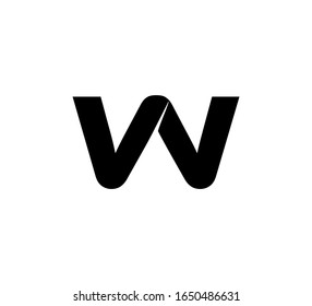 Modern Initial Logo 2 Buchstaben schwarz, einfach VW
