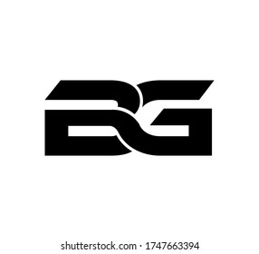 Modern Initial logo 2 letters black simple BG