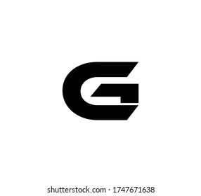 Modern Initial logo 2 letters black simple CG GC