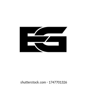 Modern Initial logo 2 letters black simple EG