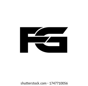 Modern Initial logo 2 letters black simple FG