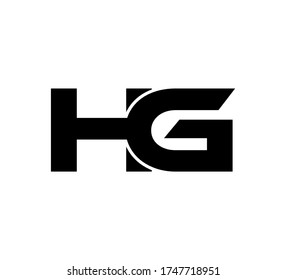 Modern Initial logo 2 letters black simple HG