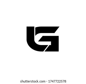 Modern Initial logo 2 letters black simple LG