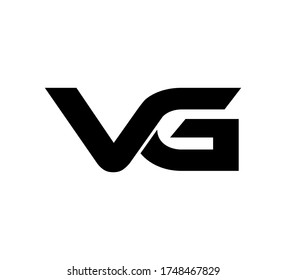 Modern Initial logo 2 letters black simple VG