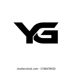 Modern Initial logo 2 letters black simple YG