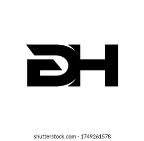 Modern Initial logo 2 letters black simple GH
