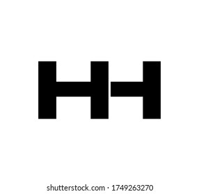 Modern Initial logo 2 letters black simple HH