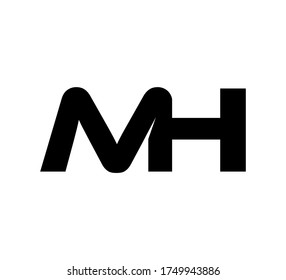 Modern Initial logo 2 letters black simple MH