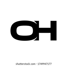 Modern Initial Logo 2 Buchstaben schwarz einfache OH
