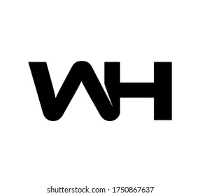 Modern Initial logo 2 letters black simple WH