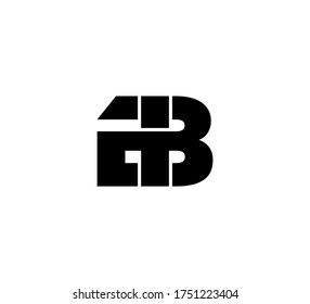 Logo inicial moderno 2 letras negro simple BI IB