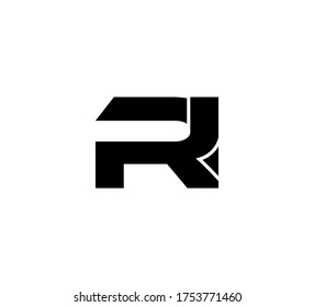 Modern Initial logo 2 letters black simple RI