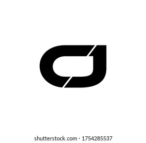 Modern Initial logo 2 letters black simple CJ