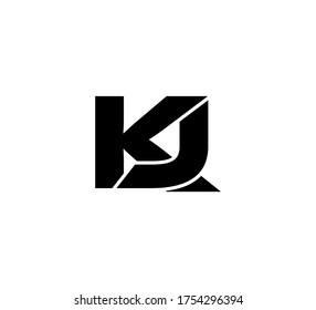 Modern Initial logo 2 letters black simple KJ