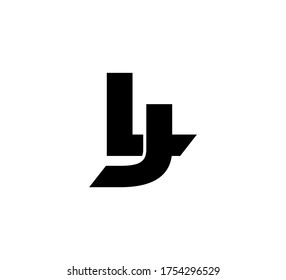 Modern Initial logo 2 letters black simple LJ
