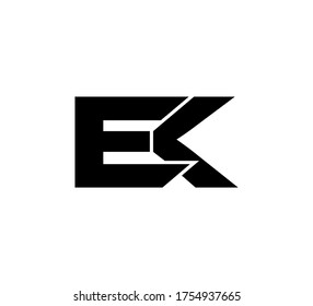 Modern Initial logo 2 letters black simple EK