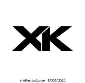 Modern Initial logo 2 letters black simple XK
