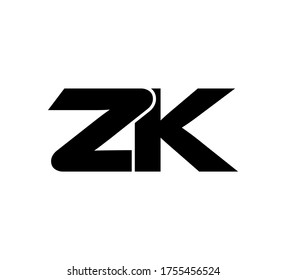 Modern Initial logo 2 letters black simple ZK