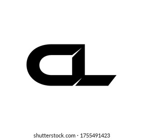 Modern Initial logo 2 letters black simple CL