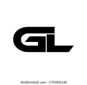 Modern Initial logo 2 letters black simple GL