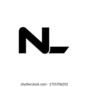 Modern Initial logo 2 letters black simple NL