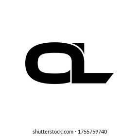 Modern Initial logo 2 letters black simple OL